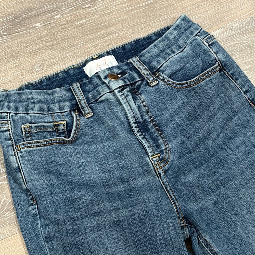 Jen7 by 7 For All Mankind Womens 4P Blue Flare Leg High Rise Petite Jeans